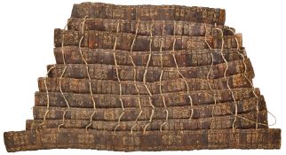 A RARE EAST TIBETAN LEATHER LAMELLAR SKIRT FROM AN ARMOUR, 15TH/17TH CENTURY