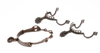 A PAIR OF CONTINENTAL ROWEL SPURS, EARLY 17TH CENTURY, PROBABLY FRENCH