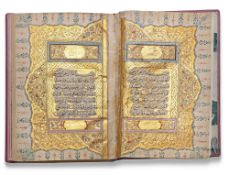 AN ILLUMINATED OTTOMAN QURAN, WRITTEN BY THE SCRIBE IBRAHIM RUSDI, STUDENT OF MUSTAFA AL-SAKER, TURK
