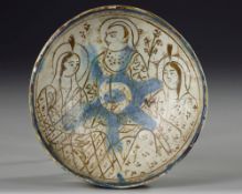 THREE-FIGURE BOWL, SELJUK PERIOD, PERSIA, 11TH CENTURY