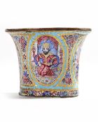 A QAJAR GOLD AND POLYCHROME ENAMELLED GHALIAN CUP, PERSIA, 19TH CENTURY