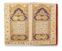 AN ILLUMINATED SAFAVID QURAN, WRITTEN BY MUHAMMAD ALI BIN SULEYMAN TALCANI, PERSIA AND DATED 1068 AH