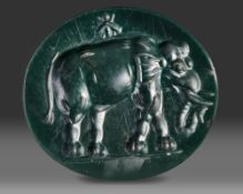A ROMAN INTAGLIO OF AN ELEPHANT, 1ST CENTURY BC-AD