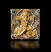 EARLY MEDIEVAL SILVER-GILDED ICON OF JESUS CHRIST, 12TH TO 13TH CENTURY A.D.