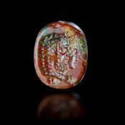 A SCARABOID WITH JUGATE HEADS OF HERACLES AND APOLLO, 4TH-5TH CENTURY AD