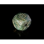 A TRUNCATED SQUARE AMULET IN GREEN AGATE, ROMAN, 1ST CENTURY AD