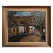 Schwedische Schulhühner auf einem Bauernhof, 20. Jh.