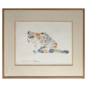 Philip Sutton RA, Pansy at Taylors Point, Aquarell, gerahmt