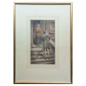 Ernest Blaikley, The New Maid, Aquarell, Gerahmt