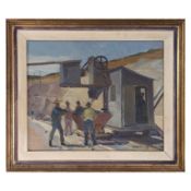 Richard Björklund, Steinbrucharbeiter, Öl an Bord, gerahmt