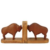 Buffalo / Bison Buchstützen aus Teak & Eiche, 1960er, 2er Set