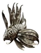 Silbernes Modell mit Rotfeuerfisch von Mario Bucellati, 1960er