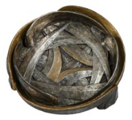 Italienischer Aschenbecher aus Harz in Grau & Gold von Brumel, 1950er