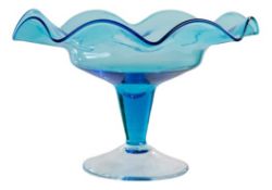 Blaue Vintage Schale aus Muranoglas, Italien, 1980er