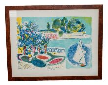 Enrico Paolucci, Strandmotiv, 20. Jahrhundert, Vintage Lithographie