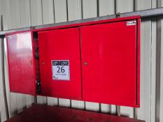 WALL MOUNTED TOOLBOX WITH MAN TRUCK SPARES/PARTS & CATERPILLAR FILTERS