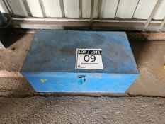 TOOLBOX WITH TOOLS, BEARING PULLERS & OTHER ASSORTED BITS