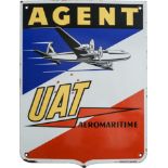 Emailschild Agent UAT Aeromaritime, Frankreich, Paris um 1950 (1-)