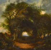 Circle of Narcisse Virgile Diaz de la Pena (1807-1876) French. Woodland Opening, Oil on panel, 8.