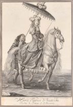 After Charles Louis Bazin (1802-1859) French. "Marie Therese d'Austriche", Engraving, 15.5" x 11.75"