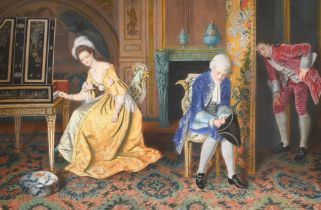 Mark William Langlois (1848-1924) British. "The Rejected Suitor", Watercolour, Signed and dated