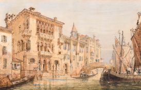 19th Century English School. Grand Canal, Venice, Watercolour, unframed 12