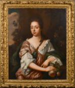 Circle of Peter Lely (1618-1680) Dutch/British. 'Portrait of a Young Lady', Oil on canvas, Inscribed