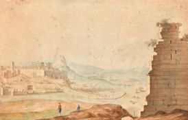 Early 19th Century English School. The Acropolis, Watercolour, unframed 10