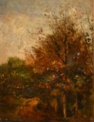 Follower of John Constable (1776-1837) British. A Woodland Scene, Oil on board, 7