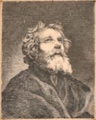 After Le Fety (18th Century) European. Study of a Bearded Saint, Engraved by de B, 8.25
