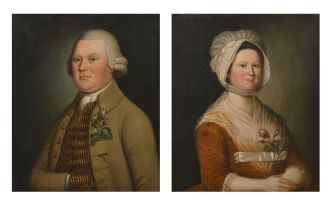 William Shuter (act.1771-1799) British. A Pair of Portraits of Botanists, Oil on canvas, Signed