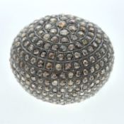 Diamond-set Objet d’art, circa 1900. The silver paperweight inlaid with rose-cut diamonds of varying