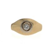 Diamond gypsy ring. Set with a brilliant-cut diamond, diamond approx 0.25ct, stamped 750, 18Kt, ring