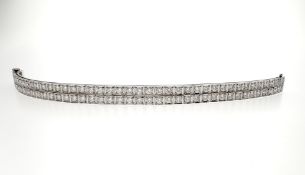 Diamond bracelet. Set with brilliant-cut diamonds, mounted in 18ct white gold, diamonds approx. 8.