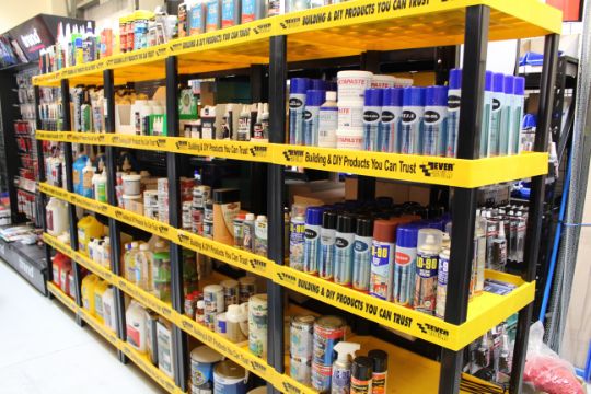 5 Ever Build Display Stands and contents comprising Ever Build Products ...