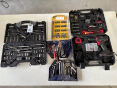 Werktough Cordless Drill with 20v Lithium Battery & Charger; Socket Set & Various Tools (Location: