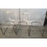 Three Transparent Cantilever Chairs (Location: Brentwood. Please Refer to General Notes)