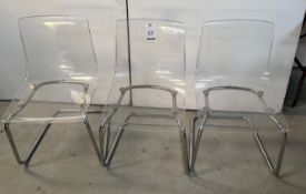 Three Transparent Cantilever Chairs (Location: Brentwood. Please Refer to General Notes)