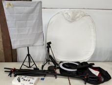 4 Lighting Stands, iSteady Mobile 3-Axis Stabilizing Gimbal, Protech Pro-VT801 Professional Video