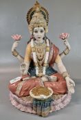 Francisco Polope, for Lladro porcelain, Indian figure of Lakshmi. 36cm high approx. Signed to the