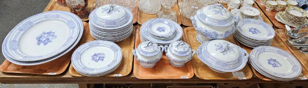 Five trays of 19th century Wedgwood & Co 'Etruscan' dinner ware to include: plates, tureens and