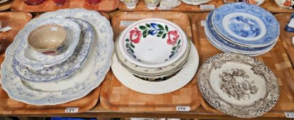 Collection of 19th century and other pottery and ceramics to include: 'Asiatic Pheasants' meat