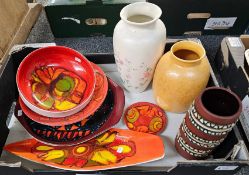 Collection of Poole Pottery to include: Delphis bowl, dish, other vases etc. (B.P. 21% + VAT)