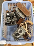 Rolleiflex vintage camera, together with a Zeiss Icon camera and a Solida I camera. (B.P. 21% +