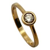 Ring 2,34g 375/- Gelbgold mit Diamant ca. 0,22 ct. H/p1, Ringgröße ca. 57