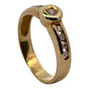 Ring 3,31g 585/- Gelbgold mit 9 Diamanten ca. 0,20 ct., Ringgröße ca. 54