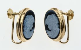 Ohrclips 5,73g 750/- Gelbgold mit Gemmen