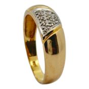 Ring 2,95g 585/- Gelbgold mit 9 Diamanten ca. 0,10 ct., Ringgröße ca. 57