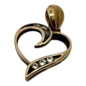 Anhänger Herz 0,75g 333/- Gelbgold mit Zirkonia