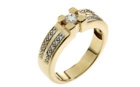 Christ Ring 5,90g 585/- Gelbgold mit 17 Diamanten zus. ca. 0,31 ct., Ringgröße ca. 51